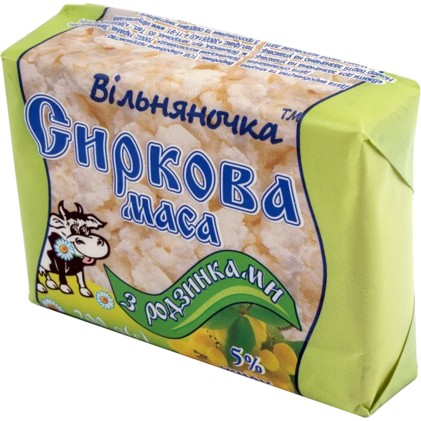 Сиркова маса солодка з родзинками
